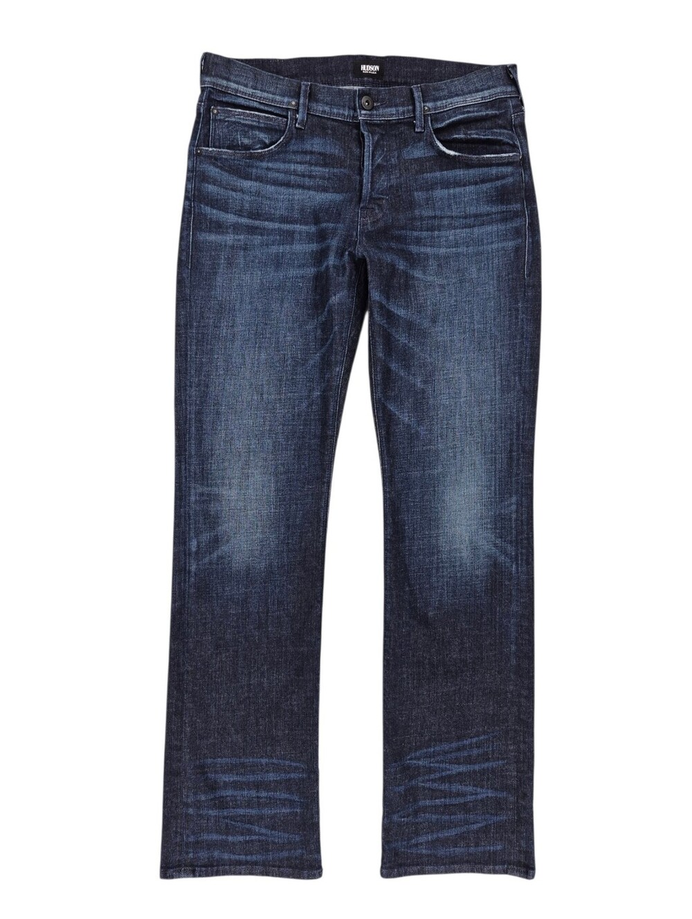 Hudson Clifton 5 Pocket Bootcut jeans men's 33x34 dark wash button fly stretch